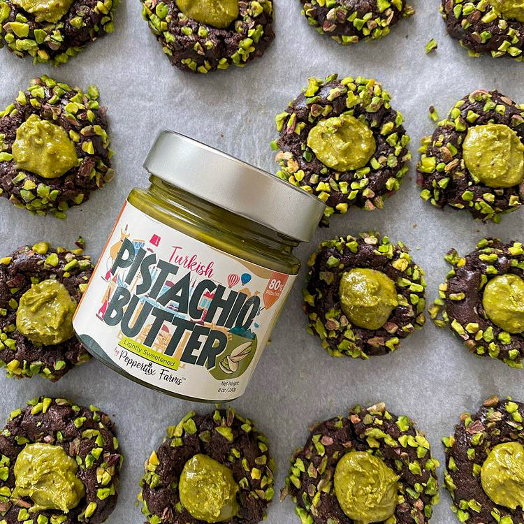 pistachio butter cookies made with chocolate and pistachio butter the original