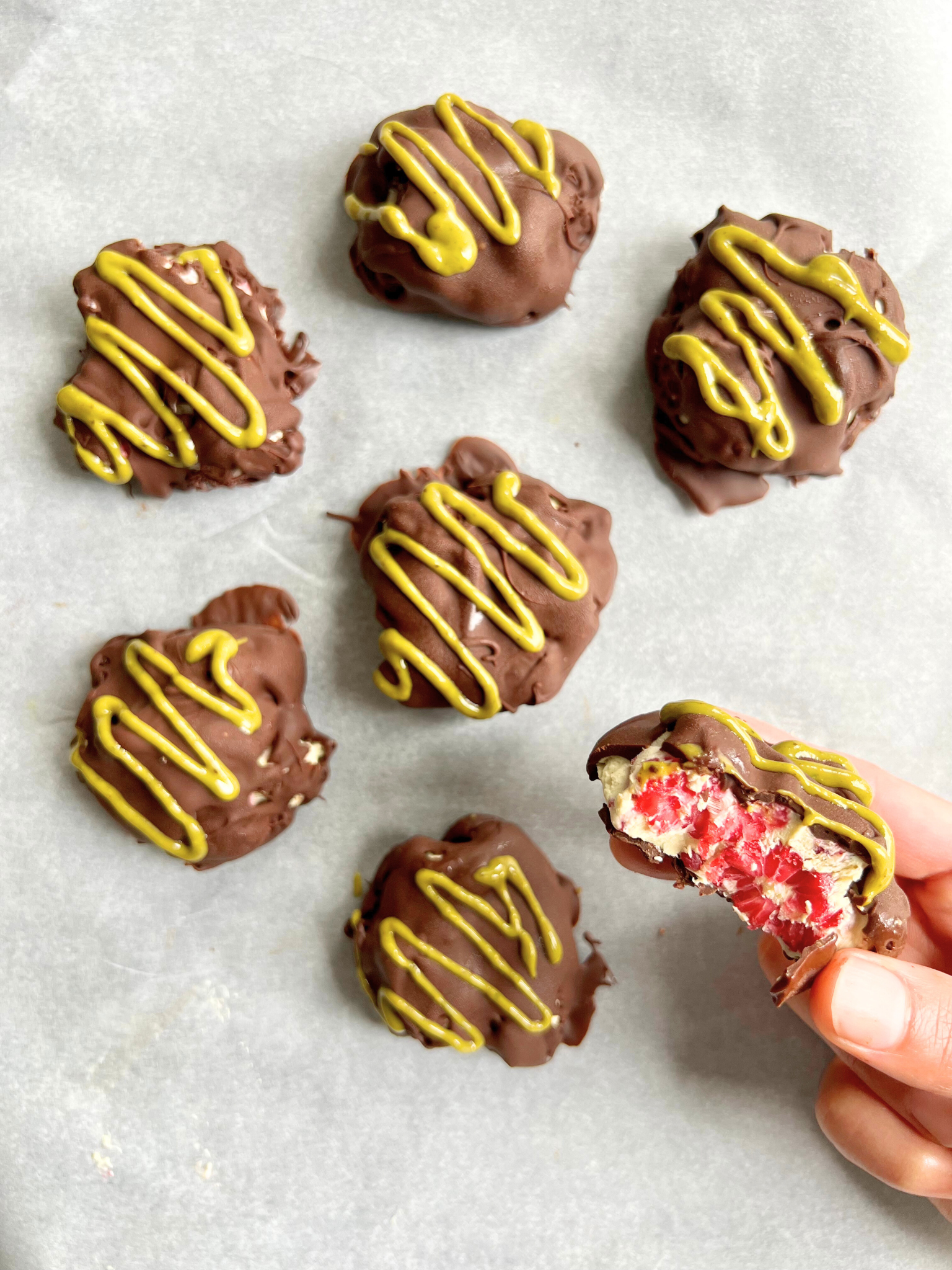 Pistachio Raspberry Yogurt Clusters